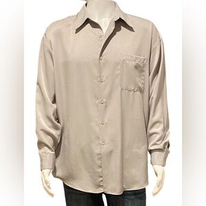 City Streets Vintage Men's Pale Gray Button-Up Dress Shirt